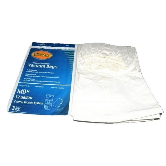 Generic Modern day Paper Bags Central Vac 3pk,12 Gallon With Elastic Band Part-MD814L
