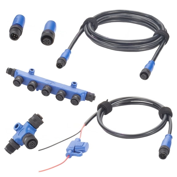 Generic NMEA 2000 N2K Starter Kit Marine Grade Backbone Drop Cable 5 Way T-Splitter Tees Terminators Power Cable for Lowrance Simrad B&G