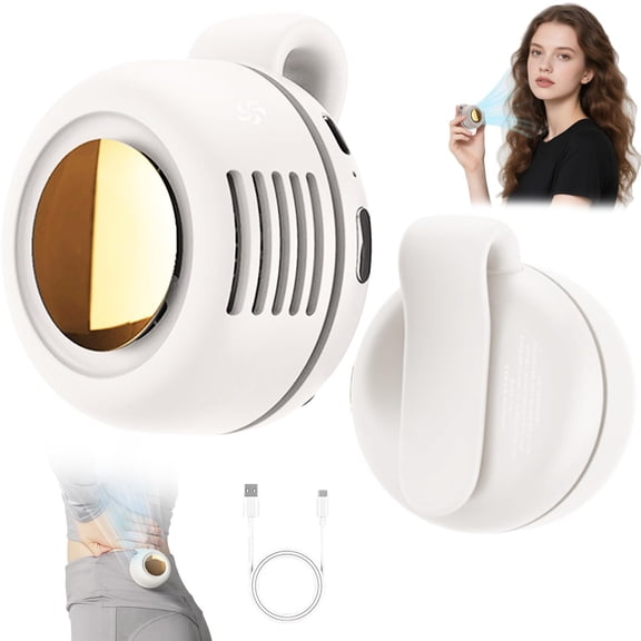 Generic Neck Fan, Handheld Mini Fan, 3-Speed Clip-on Cooling Breeze Fan for Office(White)