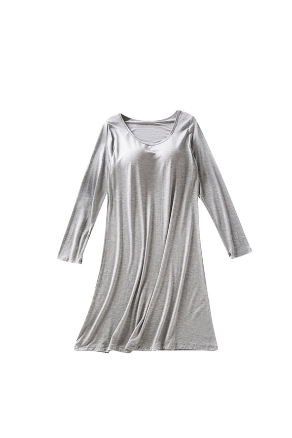 Nightgown Sleep Tops for Women 2025 Fall Pullover Tunic Tops Loose Long Sleeve Crewneck Loungewear Pjs Sleepwear