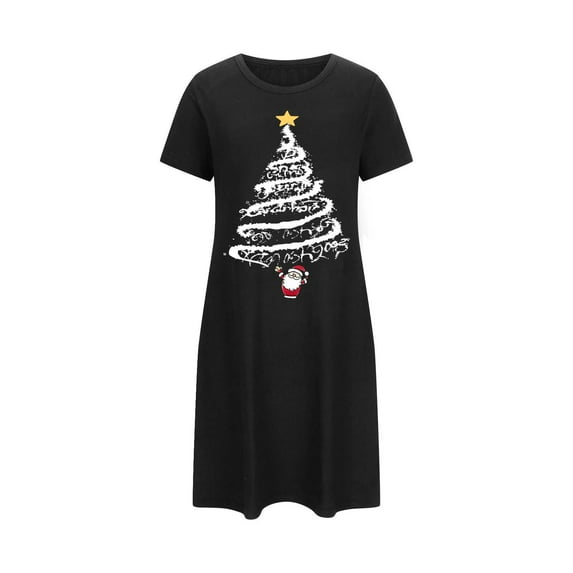 Generic Nightgowns for Women Soft Cotton Short Sleeve Night Shirts Womens Print Sleep Shirts Sleepwear