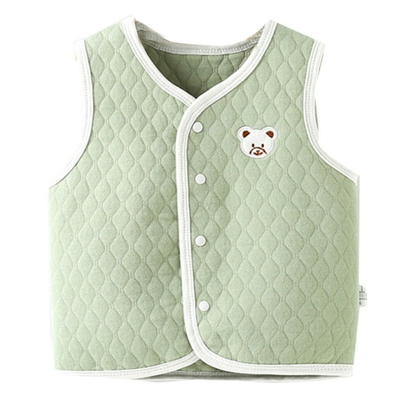 Generic O Neck Tops for Toddler Toddler Baby Boys Girls Winter Sleeveless Cartoon Coat Outwear Warm Coat Vest Lightweight Jacket for Kids 0-3 Years