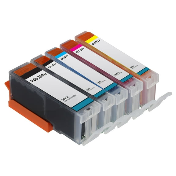 Generic PGI-250XL Black & CLI-251 B/C/M/Y Black & Color Ink Cartridges 6432B011 - 5/Pack