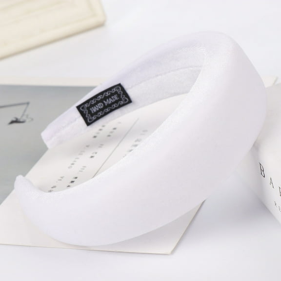 Generic Padded Headbands Velvet Headband Puffy Sponge Thick Headbands Vintage Wide Headband for Women Fashion Sponge Velvet Hairband Women Hair Head Hoop Sweet Girls Hair Headband