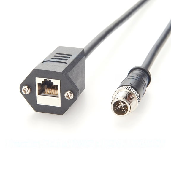 Generic Panel Mount M12 X Coded 8P to RJ45 Industrial camera Cable High Flex Ethernet to M12 Gige vision Cable for Machine Vision Cognex