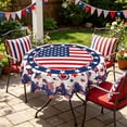 thumbnail image 1 of Generic Patriotic Round Tablecloth - Washable Polyester 4th of July Table Cover with Star Flag Design, Red White Blue Memorial Day Decor for Outdoor BBQ, Picnic, Kitchen Dining, Party Supplies, 1 of 6