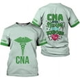 thumbnail image 1 of Generic Personalized Nurse Shirt, RN, CNA, Unisex-Adults, Short Sleeve, T-Shirt, 3D All-Over Print, Bl4, 5X-Large (Green, S), 1 of 8
