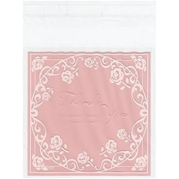 Generic Pink Floral Rectangle OPP Cellophane Treat Bags 13.6x10.1cm 95-100pcs Gift Bags for Lipstick Packaging Cookies Candy Gifts and Party Favors