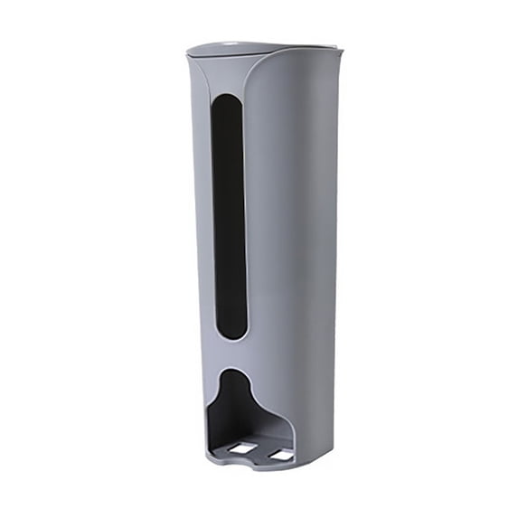 Generic Plastic Bag Holder, Clearance, Wall Mount Trash Bag Dispenser Kitchen Grocery Bag Storage Organizer Sundries Container with Lid, Grey