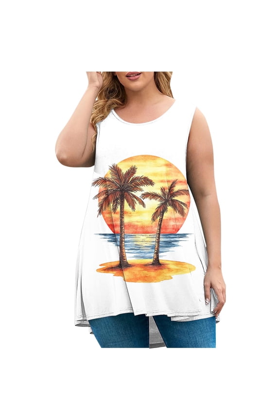 Plus Size Womens 3D Tank Tops Summer Casual Novelty Sleeveless Shirt Colorful Graphics Top Tees Shirt