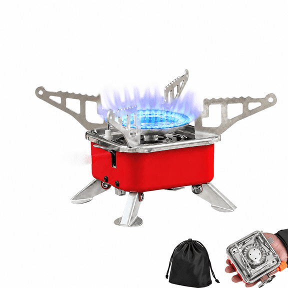 Generic Ultralight Backpacking Stove, Portable Folding Camping Gas Burner for Outdoor Hiking and Cooking