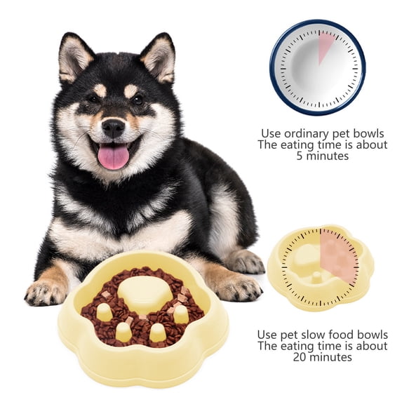 Generic Portable Slow Feeder Bowl for Dogs, Cute Dog Paw-Shaped Slow-Feeding Bowl, Interactive Anti-Choking Plastic Pet Bowl with Non-Slip Base