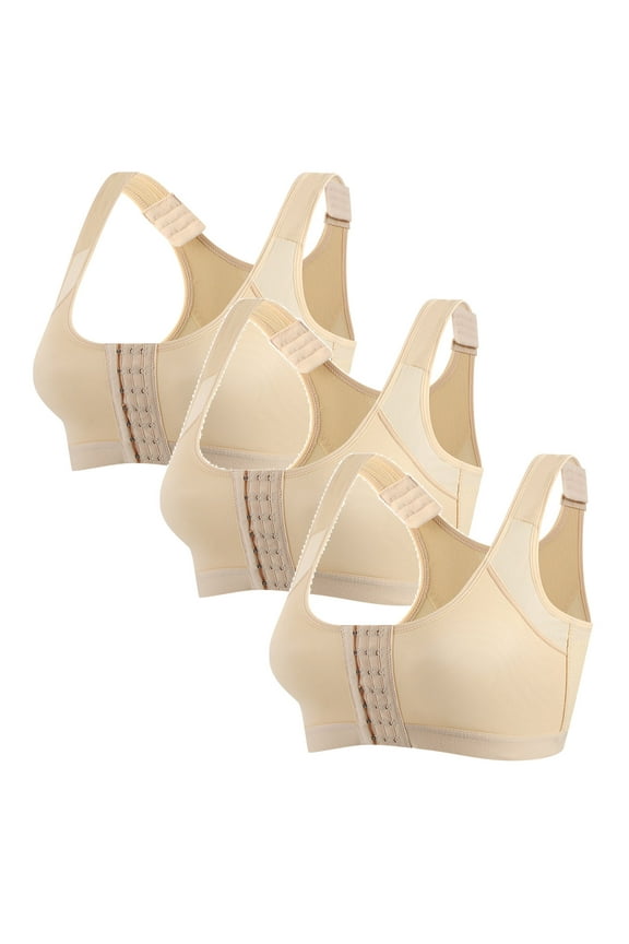 Post Surgery Compression Bra for Women's Front Closure Bra with Adjustable Straps Wirefree Bra