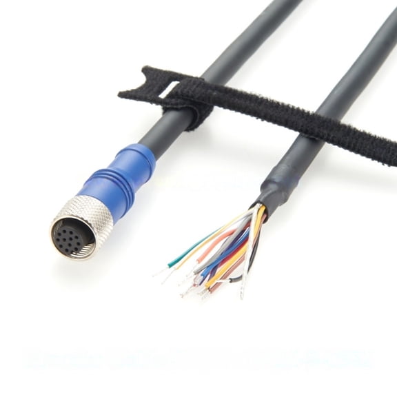 Generic Power I/O Trigger Cable Compatible With Cognex 3D Camera DS1000 Series M12 A Code 12Pin to Flying lead High Flex Cable CBL-05P2-S1