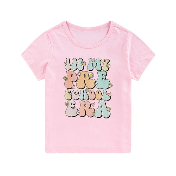 Generic Preschool Shirt Toddler Kids Preschool Tee First Day Of School Shirt Tops Comfortable and Breathable Sweater Autumn Winter Clothes for Holiday Christmas Party(4-5 Years Pink)