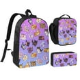 thumbnail image 1 of Generic Purple Cat Backpack With Lunch Box Pencil Bag 3Set for Men Women, 1 of 8