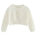 thumbnail image 1 of Generic Clearance Clothes Kids Girls Top Spring/Summer Solid Color Long Sleeved Lace Single Button Bow Cardigan Party Birthday School for Festival Party Birthday School (18-24 Months White), 1 of 7