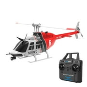 Generic RC Helicopter C138 1:33 Bell 206 Scale Model, 2.4G 6CH Single Rotor, Altitude Hold, Modular Battery, Red/Black/White Assembly, Adult & Father’s Day Gift