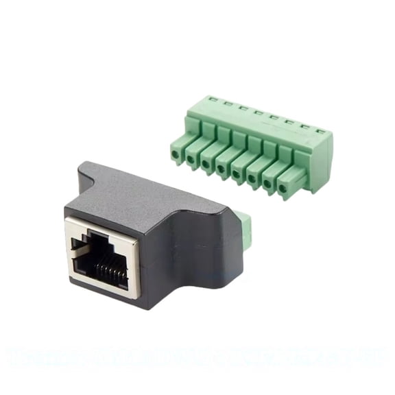 Generic RJ45 8P8C Female to 8Pin Screw Terminal Block Adapter RJ45 Ethernet Solderless Terminal Board Extender Connector