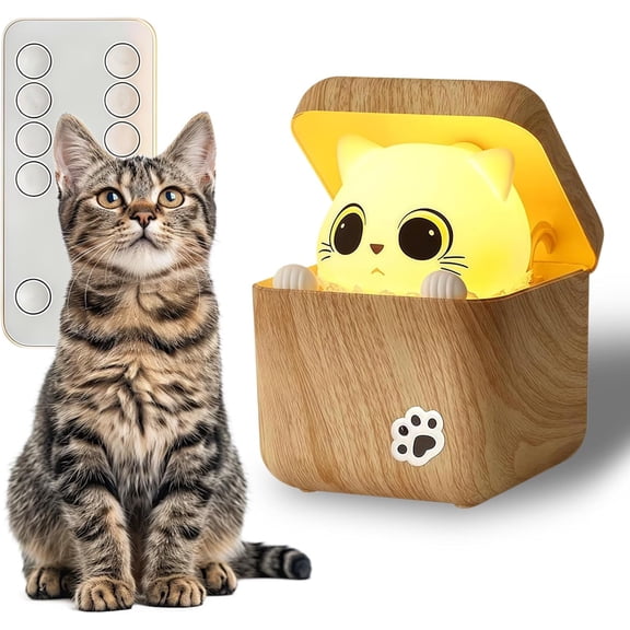 Generic Rechargeable Cat Night Light Dimmable with Remote Sensor