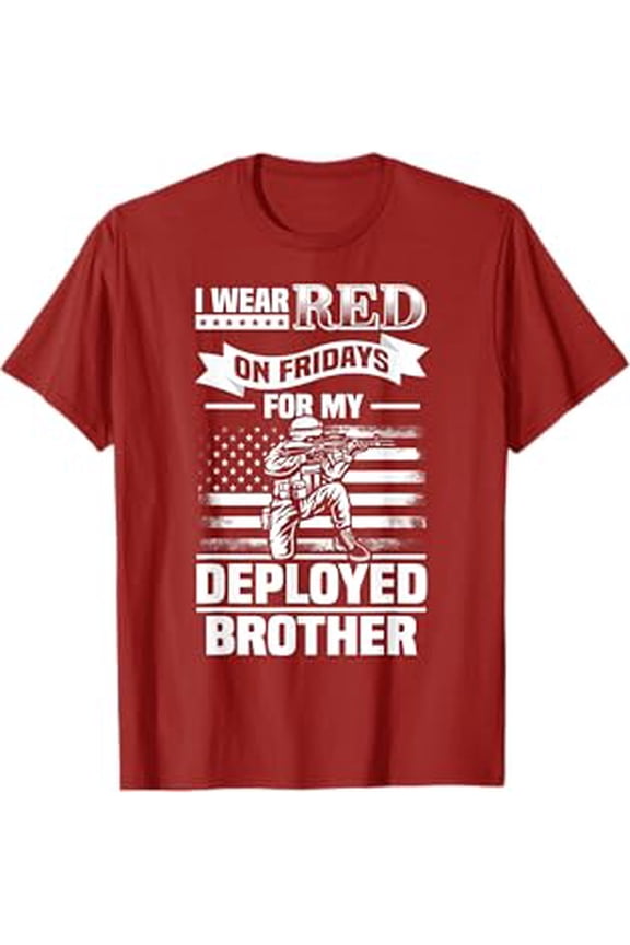 Generic Red Friday For My Brother Military Support Unisex Graphic T-Shirt Red