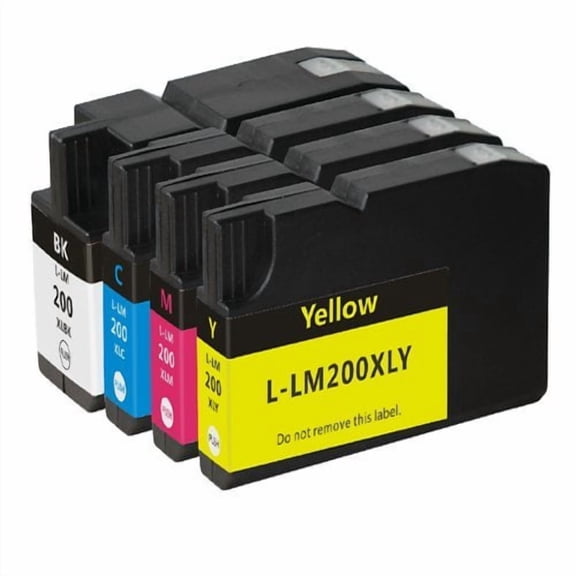 Generic Replacement 4 Ink Cartridges Compatible with Lexmark 200XL 200 Pro4000 Pro5500 Pack of 4