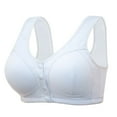 thumbnail image 1 of Generic Ribbed Bras for Women Front Closure No Underwire Comfort Senior Wireless Snap Closing Bra, 1 of 4