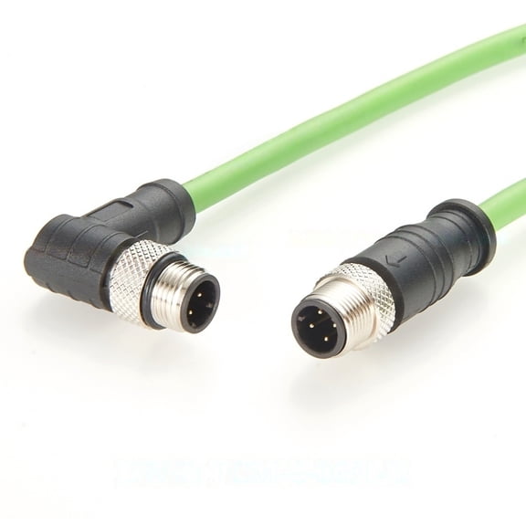 Generic Right Angle Profinet M12 4 Pin D Code Cat5 Ethernet Cable Male to Male Shielded High Flex Industrial Camera Cable for Encoder