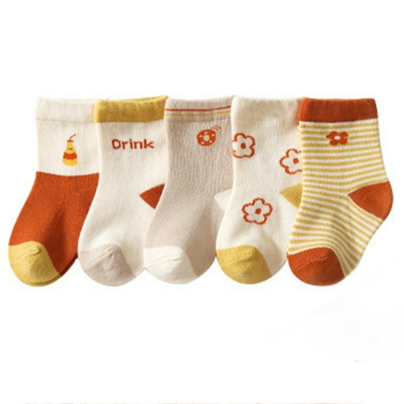 Generic Ruffle Socks Toddler Kids Baby Boy Girls Indoor Animals Slipper Shoes Antislip Socks Booties First Walkers Socks for Babys Toddlers Boys Girl Fashion Casual (3-5 Years,Orange)