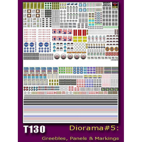 Generic Sci-Fi Diorama Decal Set: Greebles, Panels & Markings