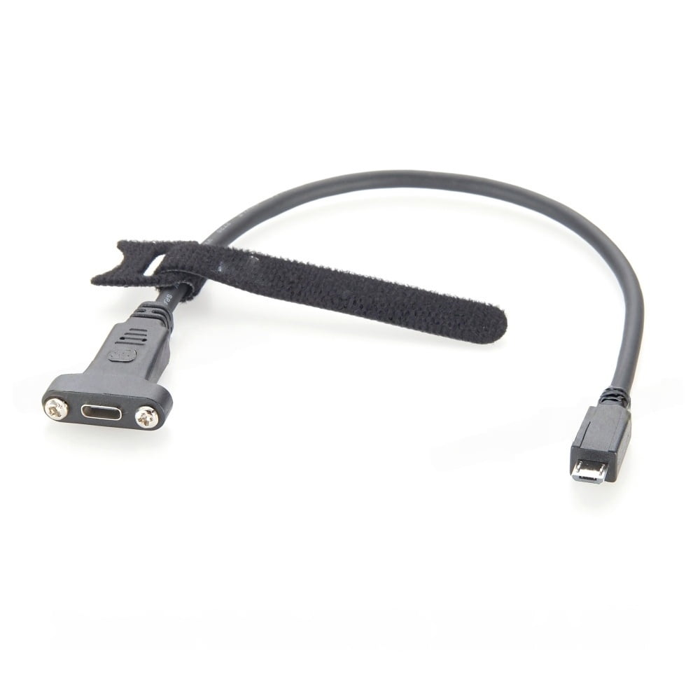 Generic Screw Panel Mount USB 3.1 Gen 2 Type-C to Micro USB 2.0 Extension Cable Micro B Male to USB C Female Charging & Data Cable