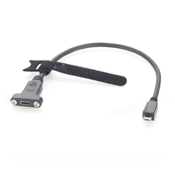 Generic Screw Panel Mount USB 3.1 Gen 2 Type-C to Micro USB 2.0 Extension Cable Micro B Male to USB C Female Charging & Data Cable