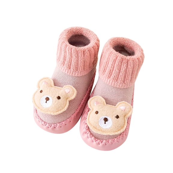 Generic Shoes Kids Autumn Winter Boys Girls Children Cute Socks Shoes Non Slip Indoor Floor Baby Toddler Sports Shoes Warm Comfortable for Fashion Breathable Shoe(0-6 Months,Pink)