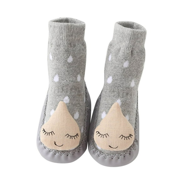 Generic Shoes Kids Cute Children Toddler Shoes Autumn Winter Boys Girls Floor Socks Shoes Flat Bottom Non Slip Warm Solid Color Star Cloud Shape for Fashion Breathable Shoe(12-18 Months,Green)