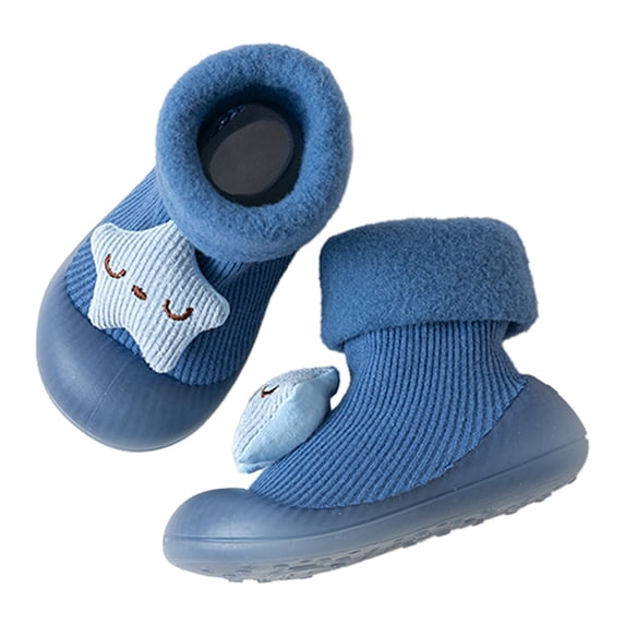 Generic Shoes Toddler 5 Children Anti Slip Shoes Newborn Baby Girl Cotton Non Slip Floor Socks Baby Boy Rubber Sole Cartoon