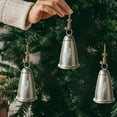 thumbnail image 1 of Generic Silver Christmas Tree Decorative Bells, Snowflake, Tree, Deer Pattern, Handmade Metal Hanging Bells for Door, Wall, Holiday, Xmas Decorations, 1 of 6