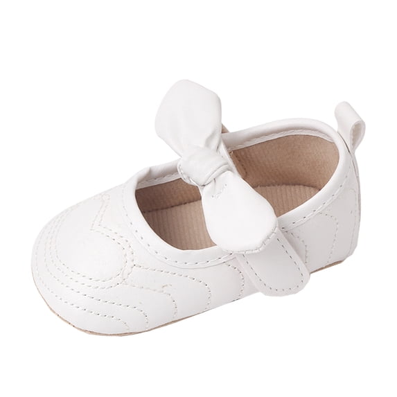 Generic Size 4 Girls Shoes Infant Girls Single Shoes Bowknot First Walkers Shoes Toddler Soft Bottom Breathable Princess Shoes