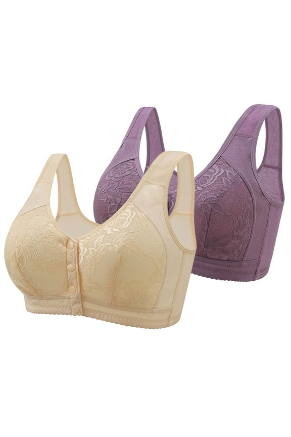 Sleep Wireless Bra for Women Front Snap Closure Bras Comfortable Full Coverage Wireless Everyday Plus Size Bra