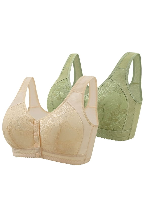 Sleep Wireless Bra for Women Front Snap Closure Bras Comfortable Full Coverage Wireless Everyday Plus Size Bra