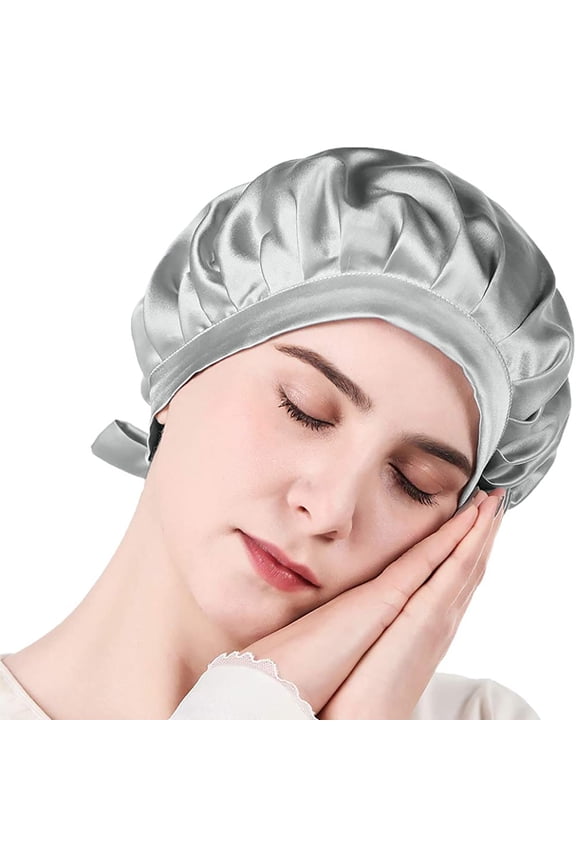 Sleeping Hats Silk Flat Cap Sleep Traceless Bonnet Cap Night Hat Natural Hair Curly Hair Loss Head Cover for Women