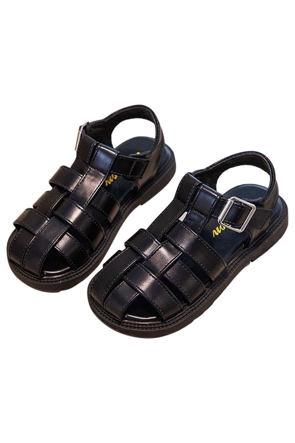 Slide for Big Kids Fashion Baotou Children's Roman Sandals Korean Edition Soft Sole with Foreign Beach Shoes Toddler