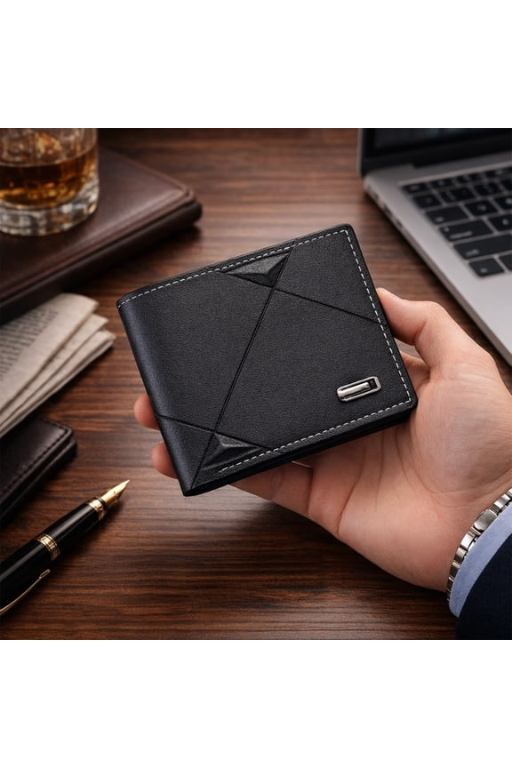 Slim Wallet for Men with Money Clip, Minimalist Wallet with Zipper, Bifold Mens Wallets with Credit Card Holder, PU Leather Men's Wallet