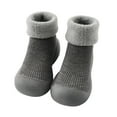 thumbnail image 1 of Generic Slippers For Toddlers Kids Baby Boys Girls Solid Warm Knit Soft Sole Rubber Shoes Socks Slipper Stocking for Casual Soft Comfortable Shoes(2-2.5Years,Grey), 1 of 4