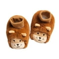 thumbnail image 1 of Generic Slippers Toddler Girl Autumn And Winter Children Toddler Boys And Girls Non Slip Flat Socks Plush Warm Solid Color Cute Pig Shape(6-9 Months,Brown), 1 of 8