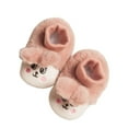 thumbnail image 1 of Generic Slippers Toddler Girl Autumn And Winter Children Toddler Boys And Girls Non Slip Flat Socks Plush Warm Solid Color Cute Pig Shape(6-9 Months,Pink), 1 of 8