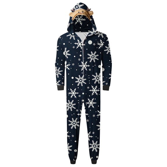 Generic Snowflakes Santa Christmas Xmas Jammies Family Christmas Pajamas Matching Sets New Year Sleepwears for Family Holiday Family Set Long Sleeves Pant(L,a-Black)