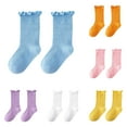 thumbnail image 1 of Generic Sock for Kids Girls Spring and Summer Mid Thigh Socks Solid Color Mesh Breathable Combed Cotton Ruffle Cute Socks for Cute Casual Soft Comfortable(1-3 Years), 1 of 9