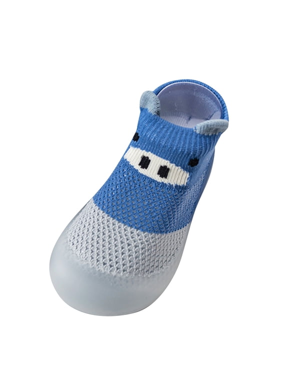 Socks Children Boys Kids Toddler Baby Girls Summer Cartoon Breathable Soft Sole Rubber Shoes Socks Slipper Anklet for Crew Socks Fashion Comfortable Ankle Sock (9-12 Months,Blue)