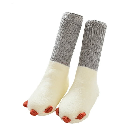 Generic Socks Children Toddler Stockings Autumn Winter Baby Socks Spring Dinosaur Babys Socks Dotted Rubber Floor Socks Boys Girls for All Seasons Non-Slip Fashion Casual ﻿(12-18 Months,White)