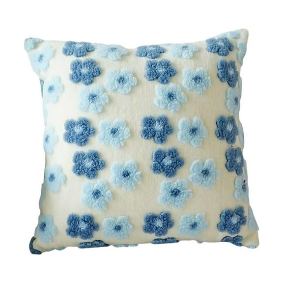 Flower Fleece Pillow Cover Soft Decorative Throw Pillow Covers Square Jacquard Pillowcase for Sofa Bedroom Living Room
